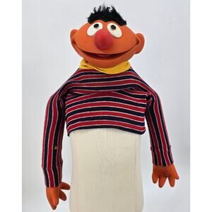 Vintage 1970s Muppets Ernie Puppet — Striped Shirt — Collectible Jim Henson Toy